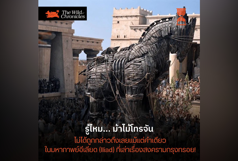 รู้ไหม… ม้าไม้โทรจันไม่ได้ถูกกล่าวถึงเลยแม้แต่คำเดียวในมหากาพย์อีเลียด (Iliad) ที่เล่าเรื่องสงครามกรุงทรอย!